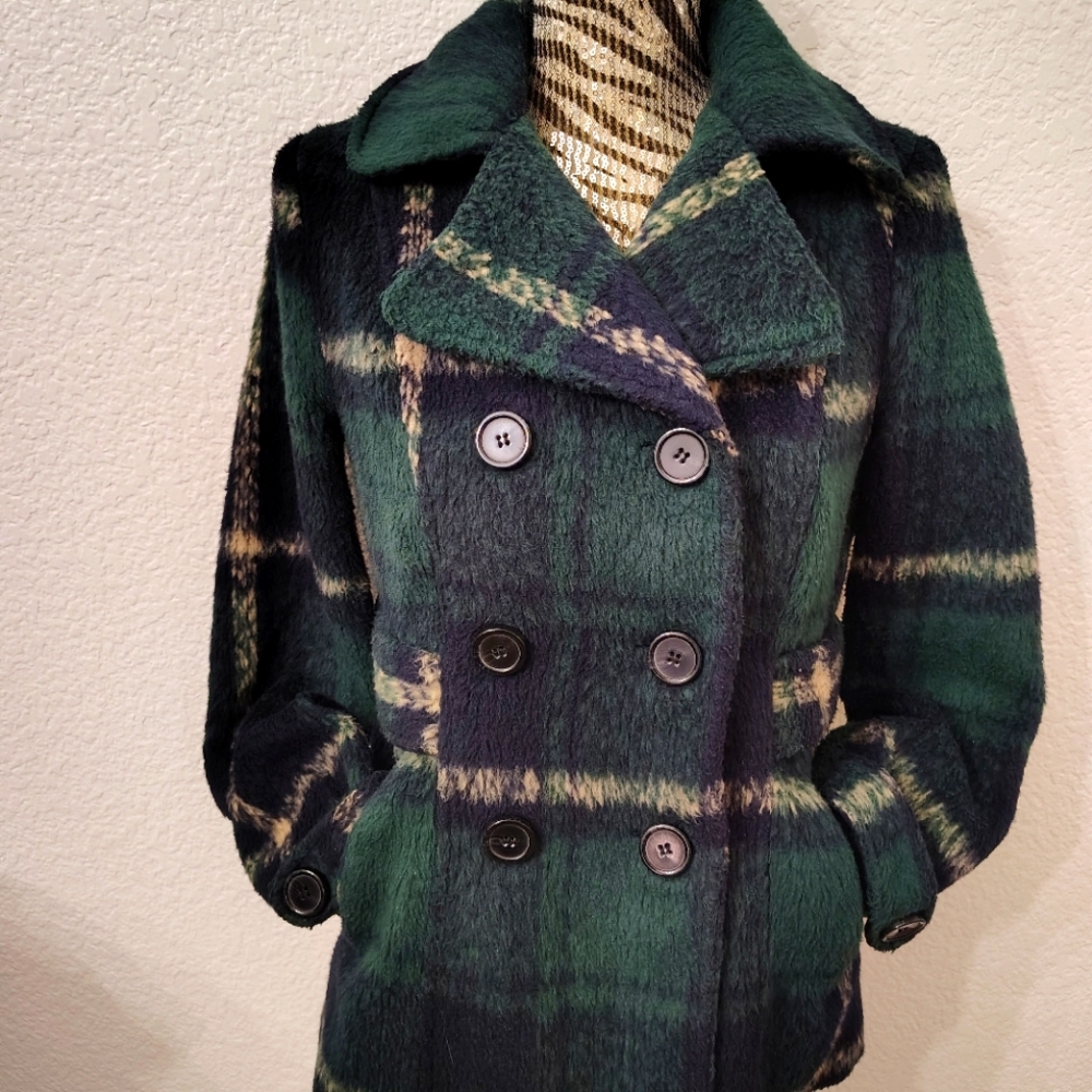 Forever 21 women double breast wool peacoat with fitting belt